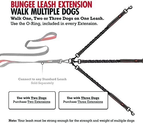 Tuff Pupper Bungee Dog Leash Extension | Shock Absorbing Extender Protects You & Your Dog | Added Handle Keeps Dogs Closer | Reflective For Night Walks | Works with Any Leash | For Medium & Large Dogs - Image 6