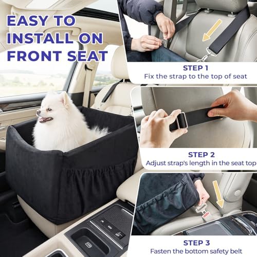 BurgeonNest Small Dog Car Seat for Dogs Up to 25 lbs (Black) - Image 4