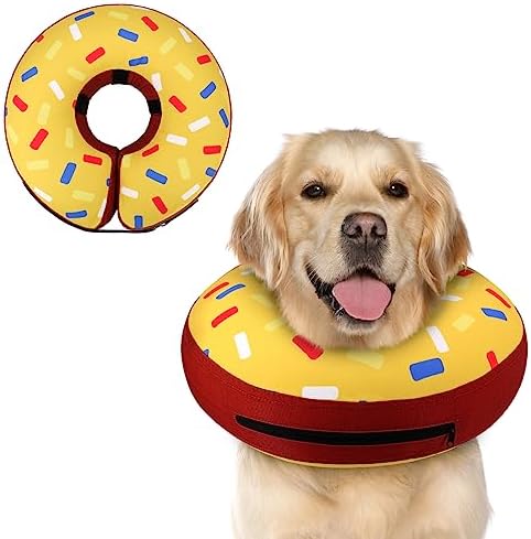 Supet Inflatable Dog Cone Collar Alternative After Surgery, Doggie Neck Donut Collar Recovery E Collar, Soft Dog Cone for Small Medium Large Dogs by Supet