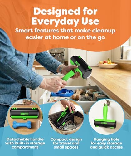 Triton Pet Hair Removal Tool w/Fur Trapping Compartment, Green - Image 4