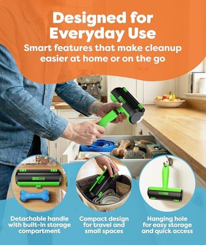 Triton Pet Hair Removal Tool w/Fur Trapping Compartment, Green - Image 4