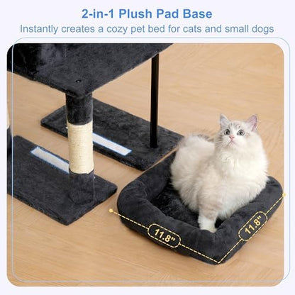 Heybly Cat Tree, 45.3" Cat Tower for Indoor Cats with Large Perch HCT202SG - Image 6