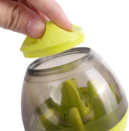 Interactive Dog Treat Toy Adjustable Treat Dispensing Ball Food Dispenser Tough Slow Feeder Puppy Enrichment Training Toy Pet Interactive Chase Toys for Small Medium Dogs Gift for Pets (Green)