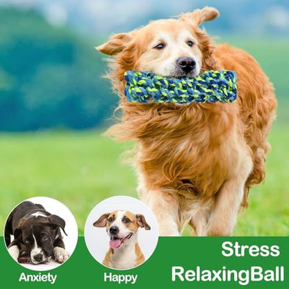18 Pcs Dog Rope Toys Set Interactive Chew Balls Toys for Aggressive Chewers Large Medium Small Dogs Pet Puppy Teeth Cleaning Fun Training Birthday Gifts Blue Green - Image 5