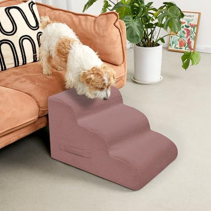 Mesa Lemon 4 Step Dog Stairs Pet Ramp for High Beds, Sofas and Cars - Image 2