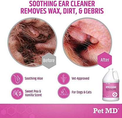 Pet MD Otic-Clean Ear Solution for Dogs & Cats - Pet Ear Cleaner - 1gal - Image 2