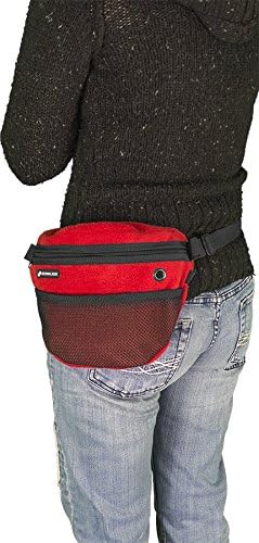 ActiveDogs Dog Handler Bag w/Bungee Leash, Water-Resistant Adjustable Treat Bag + Hands-Free 36"-52" Leash Combo - Orange Fleece