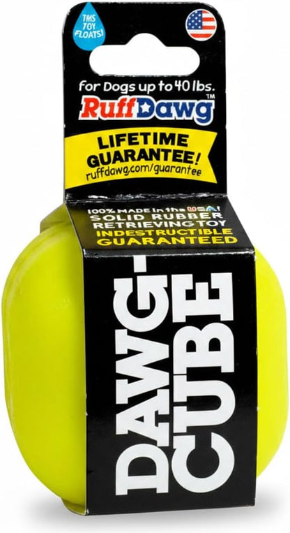 Ruff Dawg Cube Medium 2.5 Indestructible Dog Toy – Heavy-Duty Rubber Fetch & Chew Toy for Aggressive Chewers – Erratic Bounce, Floats, BPA & Latex Free – Made in USA