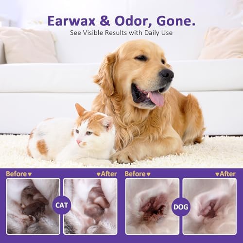 Ear Wipes for Dogs and Cats, Dog Ear Finger Wipes, Gentle Ear Cleaner for Wax, Dirt & Odor, Relieves Discomfort & Soothes Ears, Non-Irritating, 50 Count - Image 2