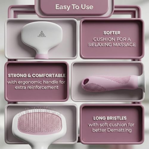 Pink Deshedding Slicker Brush for Long and Short Hair Dogs - Image 7