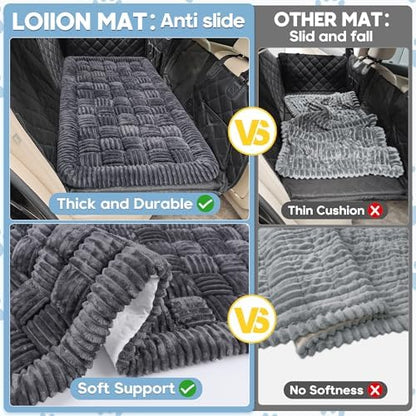 Dog Car Bed Mat Non-Slip Backseat Extender Dog Bed 56x28.7 Gray - Image 6