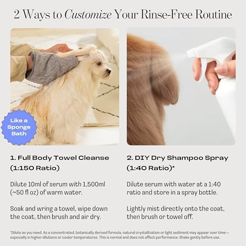 Dog Concentrated Waterless Shampoo & Conditioner with Bath Mitt, Rinse-Free - Image 3