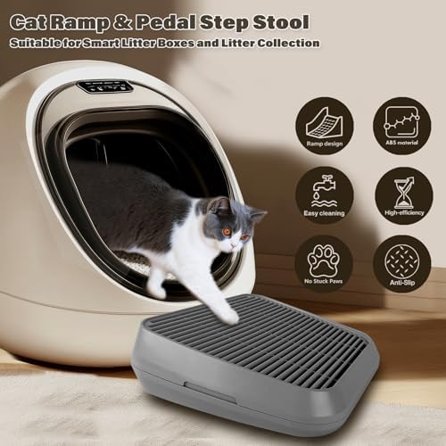 Cat Ramp for Litter Box, Anti-Tracking Litter Trapper, Dark Gray - Image 3