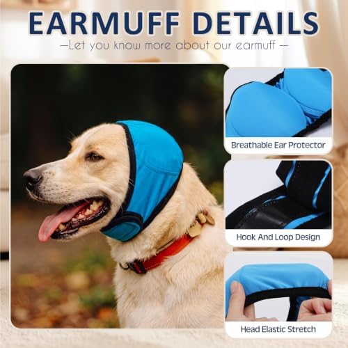 Aliceset 1pcs Dog Ear Muffs, Quiet Ears for Dogs,Blue,S - Image 3