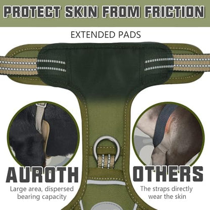 AUROTH Tactical Dog Harness for Large Dogs No Pull Adjustable Pet Harness Reflective K9 Working Training Easy Control Pet Vest Military Service Dog Harnesses - Image 4