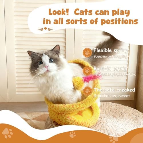 Cat Interactive Toy: Green Spiral Spring Snake with Catnip - Indoor Cat Toy with Rattling Stones, Fun Cat Springs for Playful Kittens & Adult Cats (Green) - Image 5