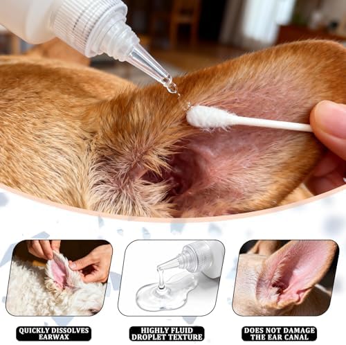 Dog Ear Cleaner Solution & Medicated Ear Drops for Dogs - Ear Infection Treatment for Itchy, Smelly Ears, Wax Buildup and Healthy Cleaning Maintenance (2 fl oz) - Image 4