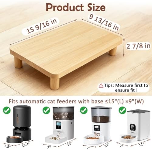 SZEE Cat Food Stand, Elevated Cat Feeder Stand for Automatic Feeder & Bowls - Image 2