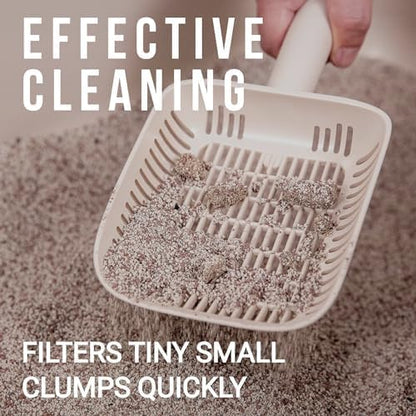 TypeC Cat Litter Scoop - Small Holes (0.11in) Big Size Scooper - Long Handle & Easy Cleaning - Hanger for Litter Box - Image 2