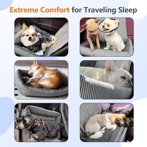 Dog Car Seat for Small Dogs, Detachable Puppy Dog Bed, Under 25 lbs, Black - Image 4