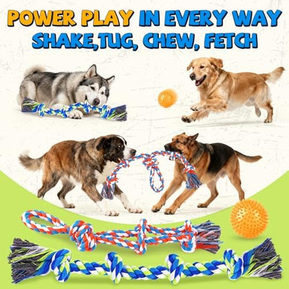 Tough Dog Toys for Aggressive Chewers – 3 Pack Tough Chew Toys for Large Dogs, Strong Rope Toys Ideal for Tug-of-War & Teeth Cleaning - Image 4
