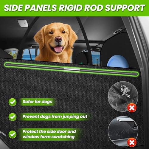 Shademax Dog Car Seat Cover for Back Seat, Backseat Dog Cover for Toyota RAV4 2013-2025 2026/Honda CRV 2017-2022 Accessories, Waterproof Oxford Pet Hammock for Car SUV Seat Protector with High Barrier - Image 4