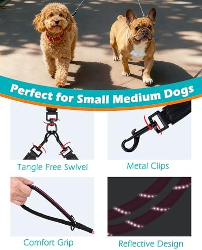 PetBonus Rope Double Dog Leash, No Tangle Dual Leash for Walking Two Dogs - Image 2