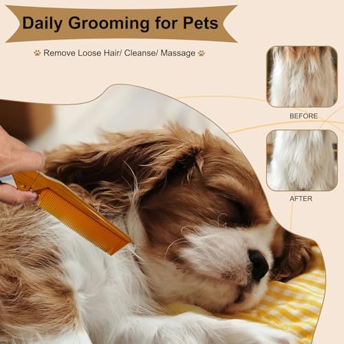 Folding Small Dog Grooming Brush (Yellow) - Image 5