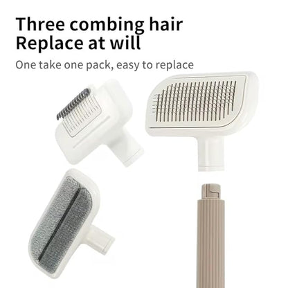 3-in-1 Multifunctional Pet Grooming Comb – Deshedding, Detangling & Cleaning Brush for Dogs & Cats – Fine-Tooth Stainless Steel, Gentle Slicker & Cleaning Pad – All Coat Types
