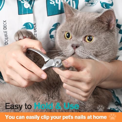 FERYES Heavy Duty Stainless Steel Pet Nail Clippers - Precision and Comfort for Dogs and Cats - Image 2