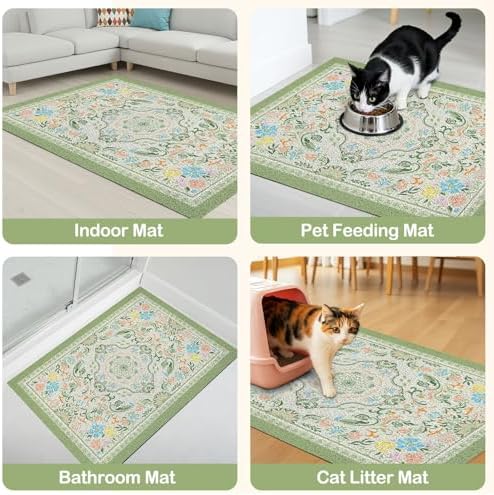 Glittme Cat Litter Mat, 24"x15" Non-Slip Washable Trapping Mat for Cats - Image 4