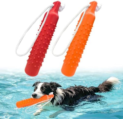 BINGPET Dog Float Bumper Toy 2 Pack,10.8" Lightweight Bumper for Water Fetch Outdoor,Floating Dog Water Toys for Medium Large Dogs,Fetch Rope Pet Toy Dock Diving Retrieving Dummy for Pool/Beach/Lake by BINGPET
