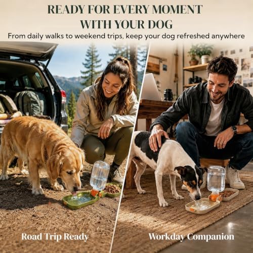 Dog Water Bottle, Puppy Essentials, Collapsible Dog Bowls (Brown) - Image 6