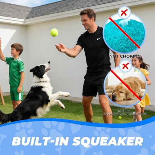 INSUM Squeaky Tennis Balls for Dogs, 2.5 Inch, 20 Pack Squeaky Dog Balls - Image 5