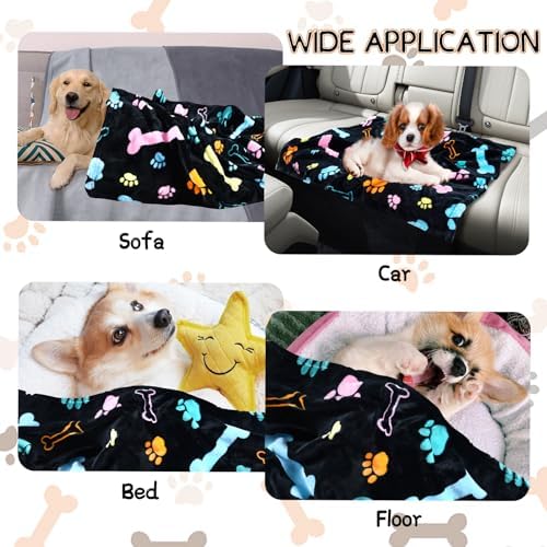 Rezutan Blanket for Large Dogs & Cats Soft Reversible Cute Paw 40"x31" - Image 6