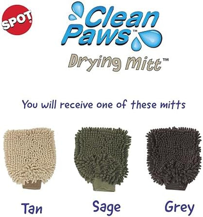 SPOT Clean Paws Chenille Microfiber Dog Towel Mitt - Super Absorbent, Quick-Drying, Washable, Double-Sided Glove for Wet Paws & Body, Durable, Odor-Free, Gently Massages & Dries, 9.5in x 7in - Image 2