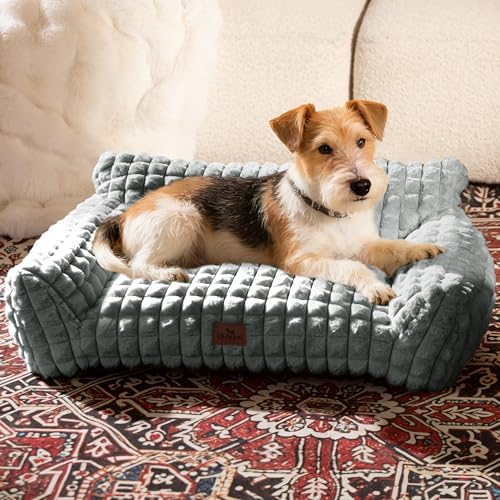 Cat Couch Bed with Fluffy Faux Rabbit Fur for Indoor Cats, 30 Inch by blunique