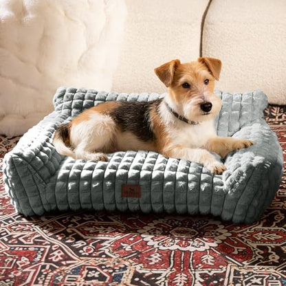 Cat Couch Bed with Fluffy Faux Rabbit Fur for Indoor Cats, 30 Inch by blunique