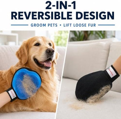 Warren London 2-in-1 Pet Grooming Glove for Dogs & Cats, Reversible Brush - Image 3