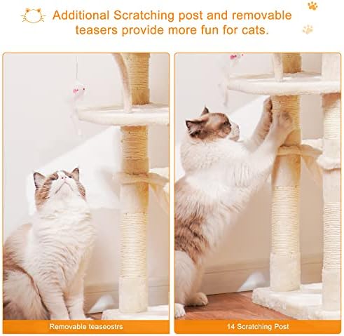 Heybly Cat Tree, 70 inches Tall Cat Tower for Indoor Large Cats HCT032M - Image 6