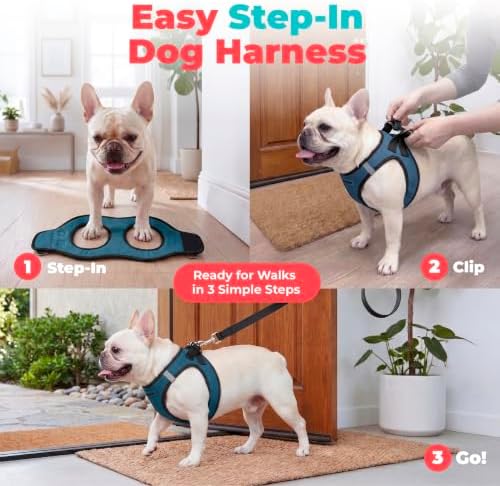 Voyager Step-in Air Dog Vest Harness - Blue/Black Trim, Medium - Image 3