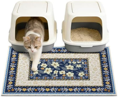 Unicorn Catcher 33"x22" Cat Litter Mat Non-Slip Washable Litter Box Mat by UnicornCatcher
