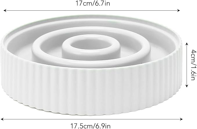 Tnfeeon Slow Feeder Dog Bowl Anti Gulping Eating Interactive Bloat Stop Fun Alternative Non Slip Dog Slow Food Feeding Pet Bowl Slow Eating Design for Small Medium Size (White)