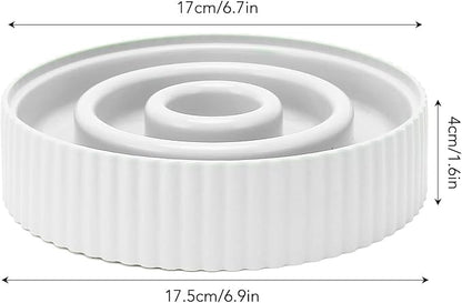 Tnfeeon Slow Feeder Dog Bowl Anti Gulping Eating Interactive Bloat Stop Fun Alternative Non Slip Dog Slow Food Feeding Pet Bowl Slow Eating Design for Small Medium Size (White)