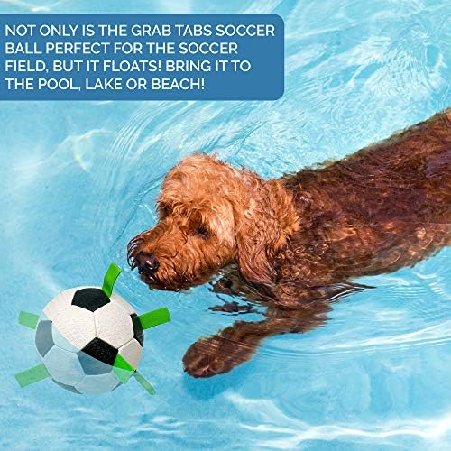 Hyper Pet The Original Grab Tabs Dog Soccer Ball with Straps (5")-Indoor or Outdoor, Interactive Durable Fetch Ball with Tug Toy for All Dog Breeds - Image 4