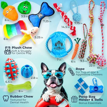 Pacific Pups Products Dog Chew Toys, Dog Toys Bulk, 18 Pack, Small/Medium - Image 2