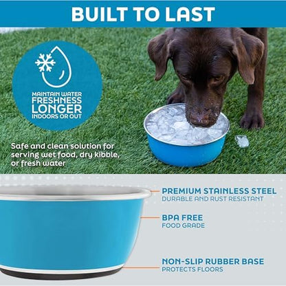 Master Pet Supply Stainless Steel Dog Bowls Set of 2 - Crimson - 16 Oz - Image 3