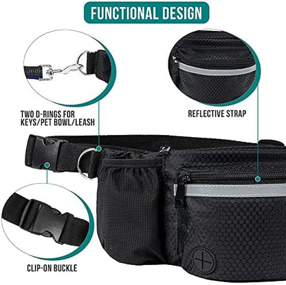 PetAmi Dog Fanny Pack, Treat Pouch for Dog Walking Training, Black - Image 4