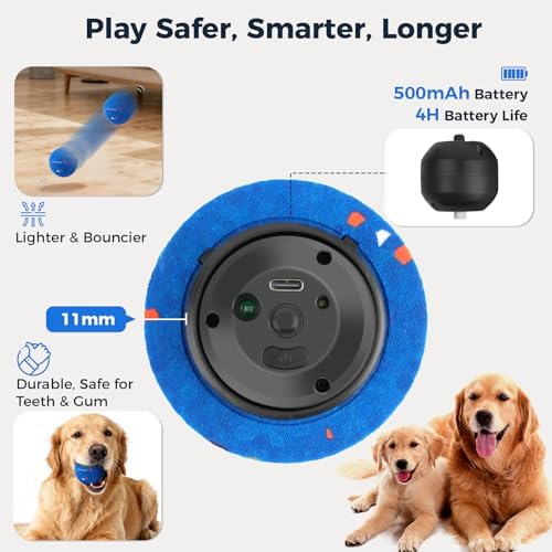 2-Pack Interactive Dog Toys, Smart Automatic Bouncing Vibrating Washable Dog Ball, Durable Pet-Safe E-TPU Material, Type-C Charging, Anti Boredom Dog Toys to Keep Them Busy for Medium & Large Dogs - Image 4