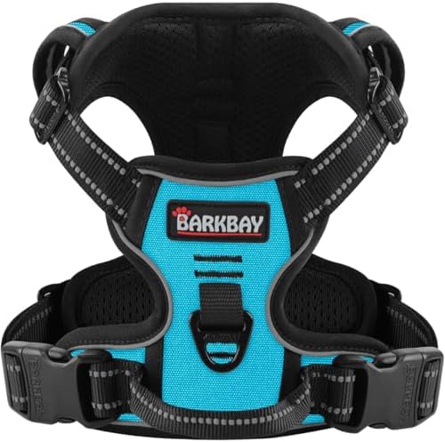 BARKBAY Dog Harness No-Pull Pet Harness Adjustable Outdoor Pet Vest 3M Reflective Oxford Material Vest for Dogs Easy Control for Small Medium Large blue Dogs (M) by BARKBAY